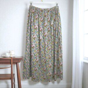 Vintage 70s Floral Summer Maxi Skirt S, M